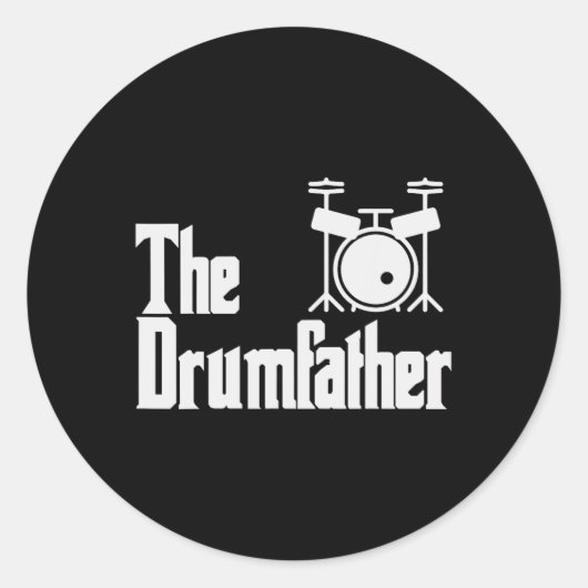 Grappige Vaderdag De Drum-vader Drummer Muzikant Ronde Sticker (Voorkant)