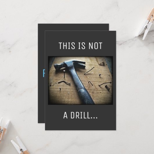 Grappige Vaderdag "Dit is geen oefening" Vadergrap Kaart (Voorkant / Achterkant in situ)