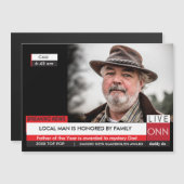 Grappige Vaderdag 🎉 Fake TV Nieuws Magnetische Ka (Voorkant / Achterkant)