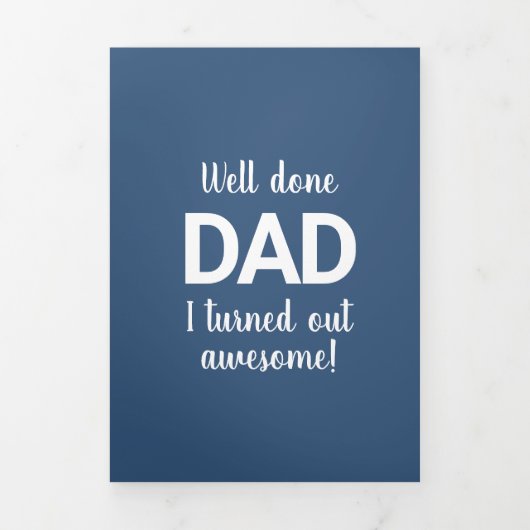 Grappige Vaderdag foto voeding Drieluik Kaart (Cover)