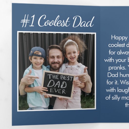 Grappige Vaderdag foto voeding Drieluik Kaart (Binnenzijde eerst)