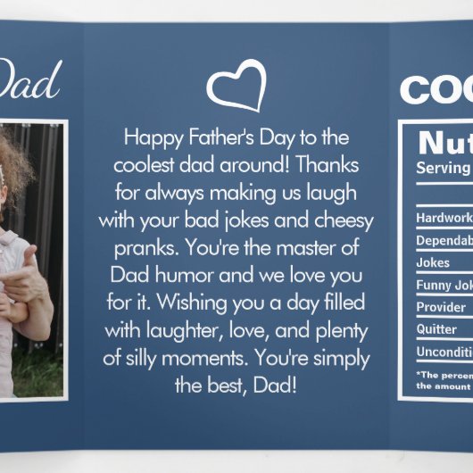 Grappige Vaderdag foto voeding Drieluik Kaart (Binnenkant midden)