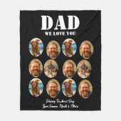 Grappige Vaderdag fotocollage met gezicht Fleece Deken (Voorkant)
