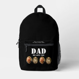 Grappige Vaderdag fotokollage met gezicht Bedrukte Rugzak