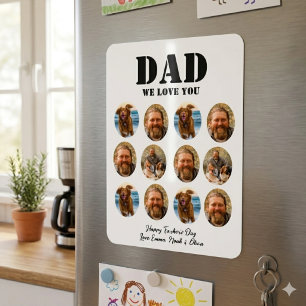 Grappige Vaderdag fotokollage met gezicht Magneet