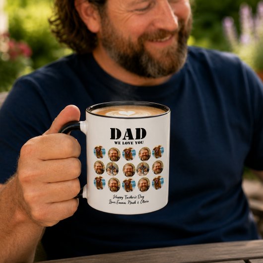Grappige Vaderdag fotokollage met gezicht Mok
