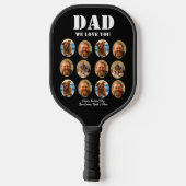 Grappige Vaderdag fotokollage met gezicht Pickleball Paddle (Achterkant)