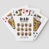 Grappige Vaderdag fotokollage met gezicht Pokerkaarten (Achterkant)