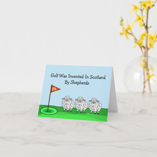 Grappige Vaderdag Golfkaart Kaart (Gele Bloem)