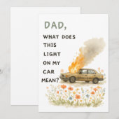 Grappige Vaderdag Grappige Papa Autopech Groet Bedankkaart (Voorkant / Achterkant)