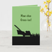 Grappige Vaderdag grasmaaier Pun Humorous Kaart (Gele Bloem)