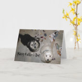 Grappige Vaderdag Havanese Puppies Kaart (Gele Bloem)