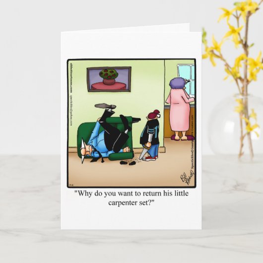 Grappige Vaderdag Humor Graetingskaart Kaart (Gele Bloem)