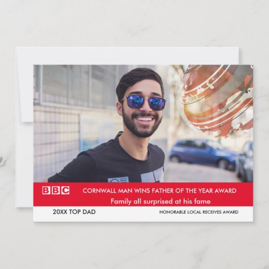 Grappige Vaderdag Kaart 🎉 Fake UK TV Nieuws (Voorkant)