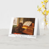 Grappige Vaderdag kaart met hond en piano (Gele Bloem)