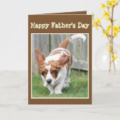 Grappige "Vaderdag Kaart" met Schattigee Basset Ho Kaart (Gele Bloem)