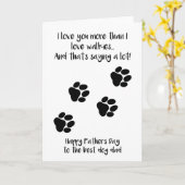 Grappige Vaderdag-Kaart van Dog Kaart (Gele Bloem)