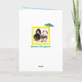 Grappige Vaderdag Kaart w / Zonnebaden Basset Houn (Achterkant)