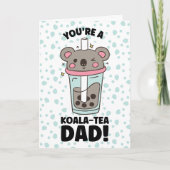 Grappige Vaderdag koala-thee papa grap woordspelin Feestdagen Kaart (Voorkant)