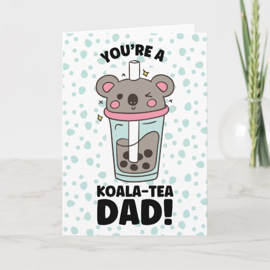 Grappige Vaderdag koala-thee papa grap woordspelin Feestdagen Kaart (Voorkant)