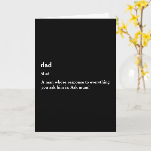 Grappige Vaderdag | Modern Kaart (Gele Bloem)