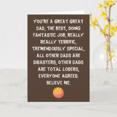 Grappige Vaderdag overdreven superlatieve spraak Kaart (Gele Bloem)