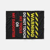Grappige Vaderdag Papa Cadeau Kleding Waarschuwing Fleece Deken (Voorkant (Horizontaal))