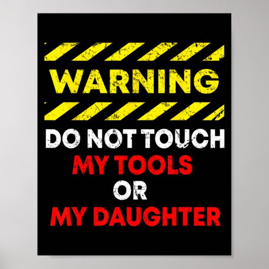 Grappige Vaderdag Papa Cadeau Kleding Waarschuwing Poster (Voorkant)