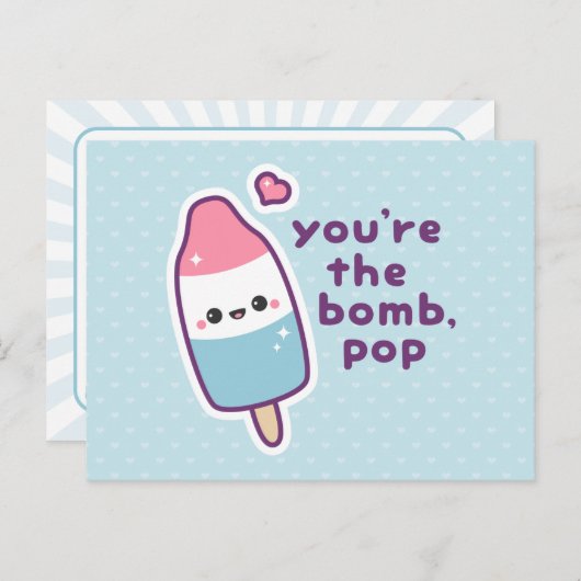 Grappige Vaderdag Popsicle Pun Briefkaart (Voorkant / Achterkant)