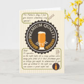 Grappige Vaderdag Retro Bierlabel voor Oom Kaart (Gele Bloem)
