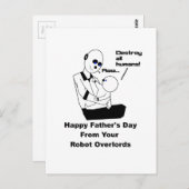 Grappige Vaderdag Robot Science Joke Cartoon Briefkaart (Voorkant / Achterkant)