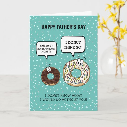 Grappige Vaderdag | Schattige Donut Humor Kaart (Gele Bloem)