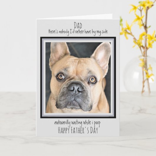 Grappige Vaderdag - Schattigee hond Pet Foto - Dog Kaart (Gele Bloem)