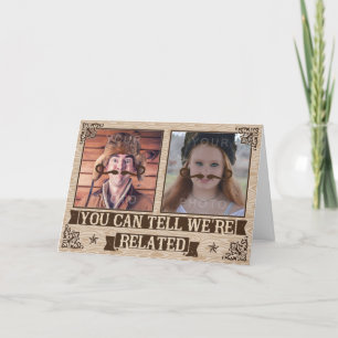 Grappige Vaderdag snor aangepaste familie foto's Kaart