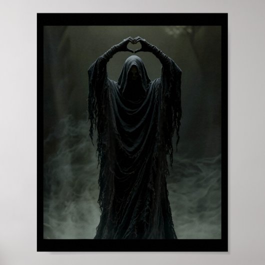Grappige vaderdag spook hart handen eng gezicht poster (Voorkant)