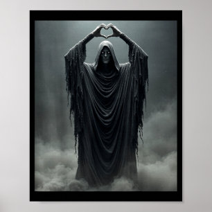 Grappige vaderdag spook hart handen eng gezicht poster