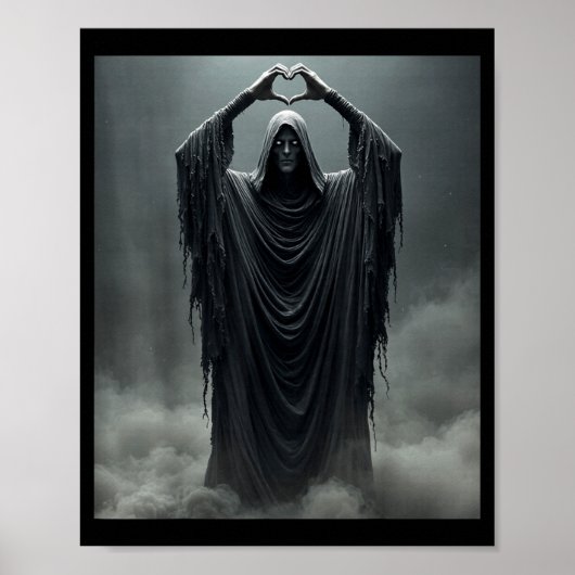 Grappige vaderdag spook hart handen eng gezicht poster (Voorkant)