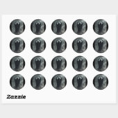 Grappige vaderdag spook hart handen eng gezicht ronde sticker (Vel)