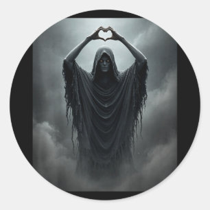 Grappige vaderdag spook hart handen eng gezicht ronde sticker