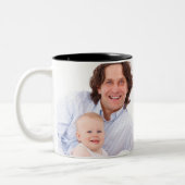 Grappige Vaderdag top gewaardeerde 5-sterren foto Tweekleurige Koffiemok (Links)