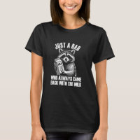 Grappige Vaderdag wasbeer, grappige melk, losgesla