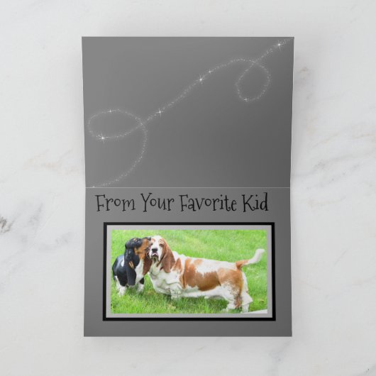 Grappige Vaderdagkaart met Malle Basset Honden Kaart (Binnen)