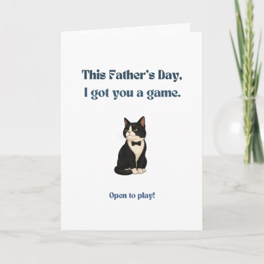 Grappige Vaderdagkaart voor kattenvaders met smoki Kaart (Voorkant)