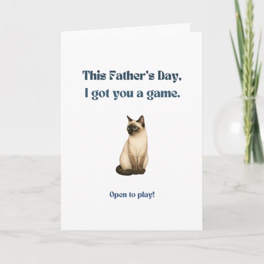 Grappige Vaderdagkaart voor kattenvaders Siamese Kaart (Voorkant)
