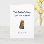 Grappige Vaderdagkaart voor Kattenvaders Tabby Kat Kaart (Gele Bloem)