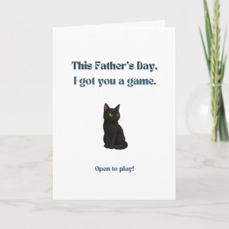 Grappige Vaderdagkaart voor kattenvaders Zwarte Ka Kaart