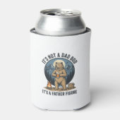 Grappige Vaderfiguur Beer Kamperen Vector Design_1 Blikjeskoeler (Blikje Voorkant)