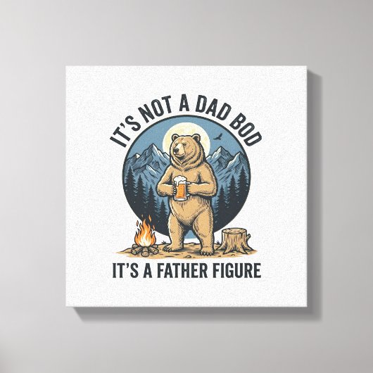 Grappige Vaderfiguur Beer Kamperen Vector Design_1 Canvas Afdruk (Voorkant)