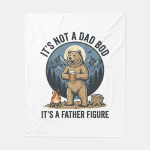 Grappige Vaderfiguur Beer Kamperen Vector Design_1 Fleece Deken