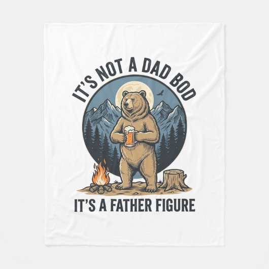 Grappige Vaderfiguur Beer Kamperen Vector Design_1 Fleece Deken (Voorkant)
